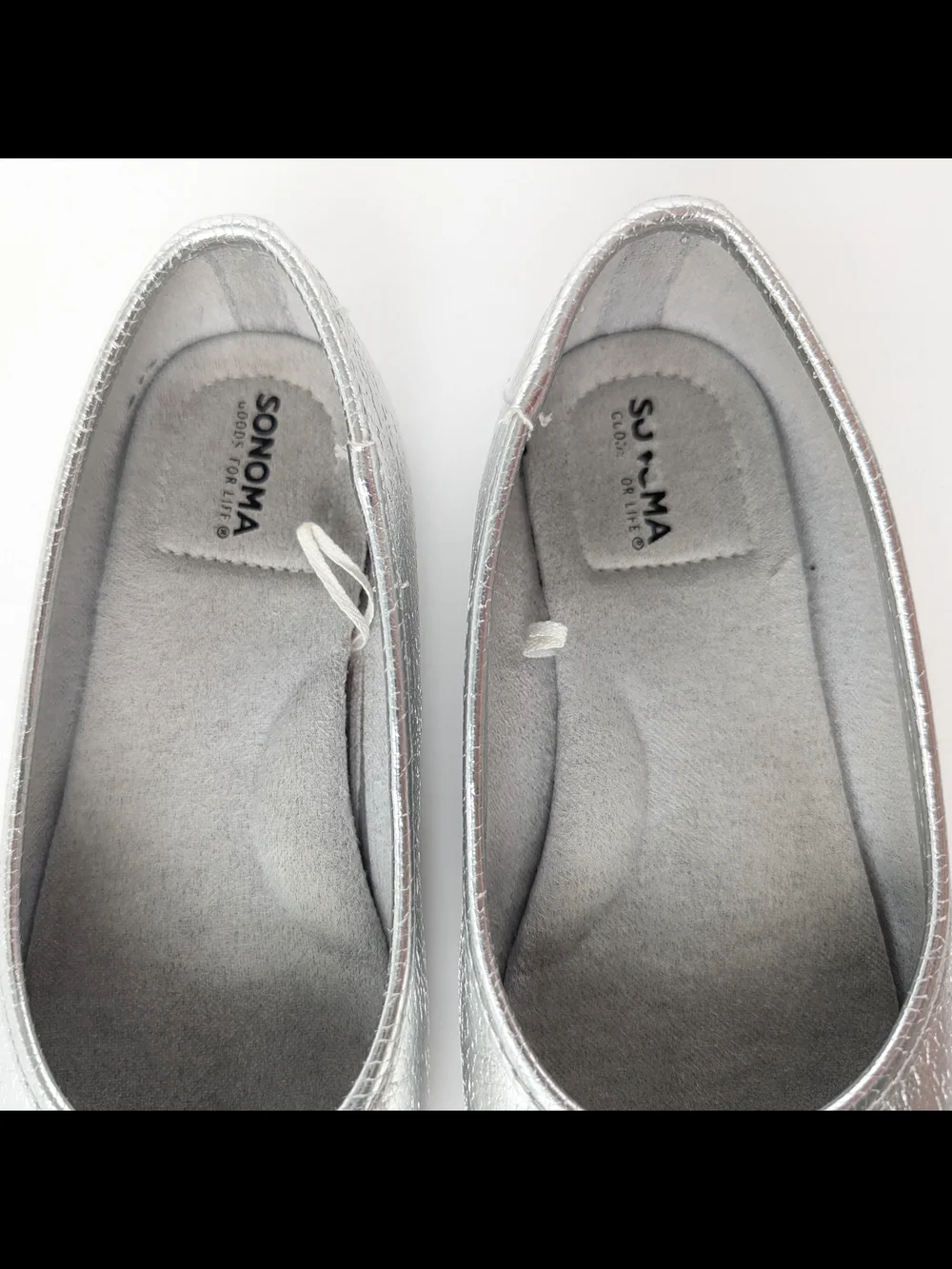 Sonoma Metallic Silver Ballet Flats with Bow